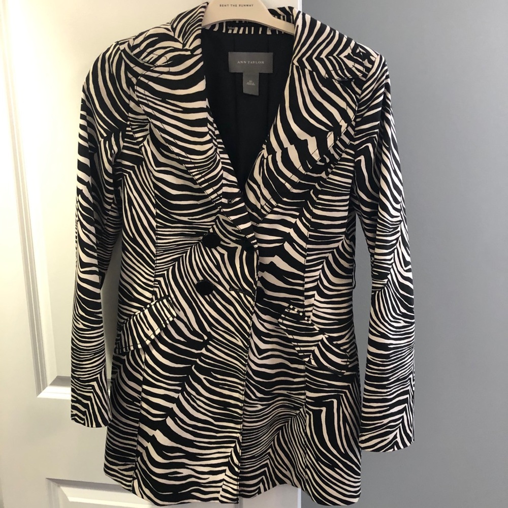Zebra Ann Taylor Pea Coat